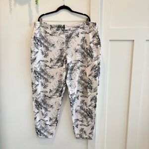 Vintage Zubaz 90's Y2K Palm Print Pant Made in USA Drawstring Neon Pink Size L